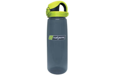 Image of Nalgene On-The-Fly Lock-Top Sustain Bottle, 24 oz, Charcoal with Lime Cap, 24oz, 5565-1824