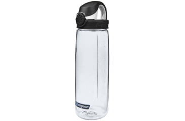 Image of Nalgene On-The-Fly Lock-Top Sustain Bottle, 24 oz, Clear with Black Cap, 24oz, 5565-3324