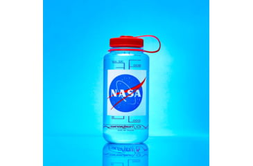 Image of Nalgene Wide Mouth 1 Quart Water Bottle, 32 oz, NASA Globe W/ Red Cap, 682020-0051