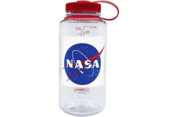 Image of Nalgene Wide Mouth 1 Quart Water Bottle, 32 oz, NASA Globe W/ Red Cap, 682020-0051