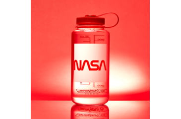 Image of Nalgene Wide Mouth 1 Quart Water Bottle, 32 oz, NASA W/ Red Cap, 682020-0050