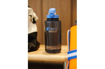 Image of Nalgene Wide Mouth On The Fly Sustain Water Bottle, 16 oz, Gray with Seaport Cap, 32oz, 1791-2005