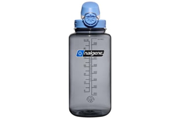Image of Nalgene Wide Mouth On The Fly Sustain Water Bottle, 16 oz, Gray with Seaport Cap, 32oz, 1791-2005