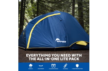 Image of Napier Lite Pack Tent, Blue/Gray/Yellow, 7.3ft x 6.8ft, 91200