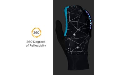 Image of Nathan HyperNight Reflective Convertible Glove/Mitt - Womens, Galaxy Black, Extra Small, NS5511-0465-31