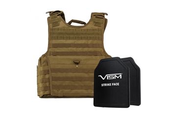 Image of NcSTAR Expert Carrier Vest w/Two 10x12in Shooters Cut Hard PE Ballistic Panels, Tan, 2XL BPCVPCVXL2963T-A