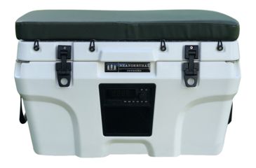 Image of Neanderthal Outdoors Nomad 70 Quartt Cooler, White with Green Cushion, 70 Quart, NOM-1204