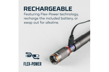 Image of Nebo Columbo Inspection Pen-Sized Flashlight, Rechargeable, Flex-Fuel, 250 Lumens, Black, NEB-POC-0008