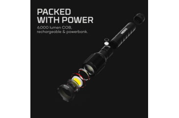Image of Nebo Redline COB LED Flashlight, Lithium Ion, White, 6000 Lumens, Black, NEB-FLT-0002