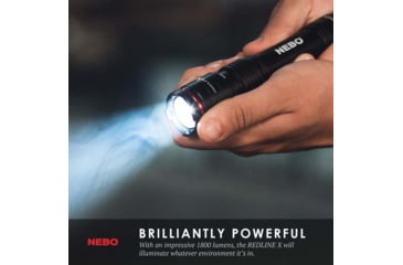 Image of Nebo REDLINE X 1800 Lumen Rechargeable LED Flashlight, Black, NEB-FLT-0008