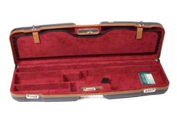 Image of Negrini OU Deluxe Sporting Shotgun Case + Tube Set, Navy/Tobacco Leather/Navy Interior, 1622LX-TUBE/5228