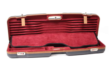 Image of Negrini OU Deluxe Sporting Shotgun Case + Tube Set, Navy/Tobacco Leather/Navy Interior, 1622LX-TUBE/5228