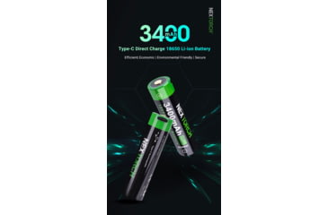 Image of Nextorch 18650 USB-C Direct Recharge Battery, Black, BW20029