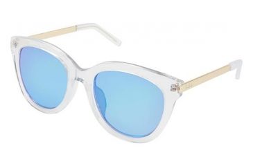 Image of Nicole Miller Roosevelt Sunglasses - Frame Crystal/Gold, Lens Color Blue Mirror, Size 51/21mm NMROOSEVELT03