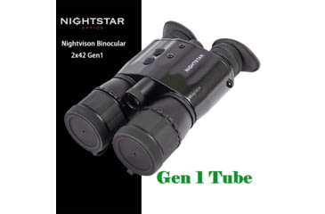 Image of NightStar 2x42mm Night Vision Binocular, Gen 1, 32-36lp/mm, Black, NS42242CC