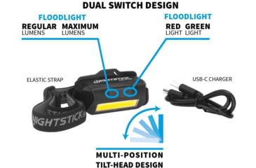 Image of Nightstick USB4510B USB-4510B Multi-Flood Black 35/60/250 Lumens Green/Red/White