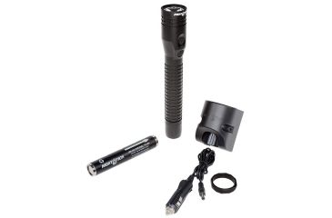 Image of Nightstick Xtreme Lumens Duty Size Dual-Light Rechargeable 650 Lumen Metal LED Flashlight w/Tail Cap Magnet, DC Charger, Battery, Black NSR-9940XLDC