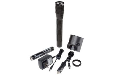 Image of Nightstick Xtreme Lumens Duty Size Dual-Light Rechargeable 650 Lumen Polymer LED Flashlight, AC Charger, DC Charger, Battery, Black NSR-9924XL