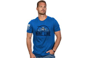 Image of Nine Line Apparel Helicopter Men's T-shirt Ryl Blue Medium
