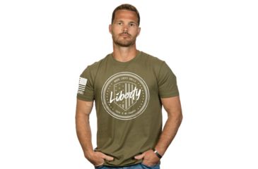 Image of Nine Line Apparel Liberty Crcl Men's T-shirt Green Medium