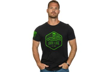 Image of Nine Line Apparel Neon Flag Men's T-shirt Black Small
