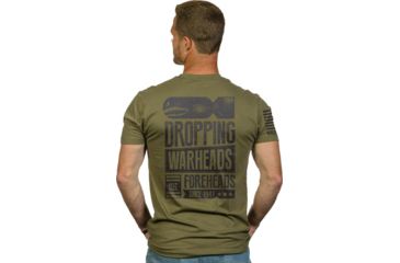 Image of Nine Line Apparel Warheads On Forheads Men's T-shirt Grn Lrg