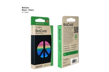 Image of Nite Ize Biodegradable Bio Case for Iphone 4 &amp; 4S, Black Peace BIO-IP4-01G1