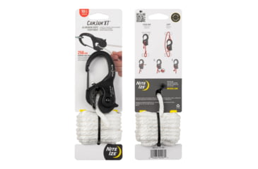 Image of Nite Ize CamJam XT Aluminum Cord Tightener, Large, w/10ft Rope, White, NCJLA-02-R3