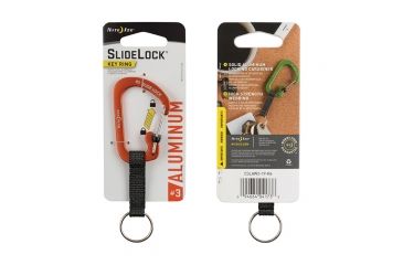 Image of Nite Ize SlideLock Key Ring Aluminum, Orange, CSLAW3-19-R6