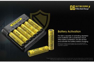 Image of Nitecore Battery Charger, IMR/ Li-ion, 6 Channels, 2000 mA Max Charge Current, Black, Q6