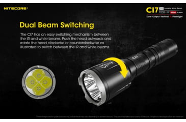 Image of Nitecore CI7 2500 Lumen White and Infrared IR LED Flashlight, Black, 6952506405237