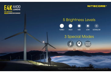 Image of Nitecore E4K EDC Flashlight with USB-C Rechargeable Battery, Black, 6952506405657