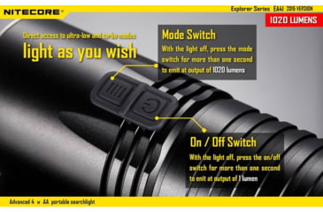 Image of Nitecore EA41 Explorer Series 1020 Lumen Pocket Search Flashlight, Black, 6952506401321