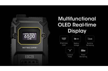 Image of Nitecore EDC29 Lithium Ion 6500 Lumens Flat LED Flashlight, Black, EDC29