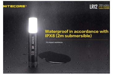 Image of Nitecore LR12 1 x 18650/ 2 x CR123A/ RCR123A CREE XP-L HD V6 LED Lantern Flashlight, 1000 Lumens, Black, LR12