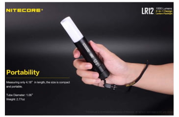 Image of Nitecore LR12 1 x 18650/ 2 x CR123A/ RCR123A CREE XP-L HD V6 LED Lantern Flashlight, 1000 Lumens, Black, LR12