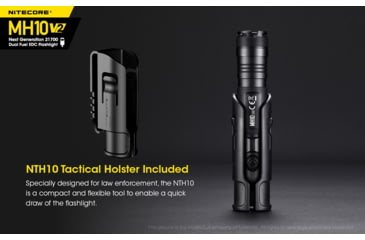 Image of Nitecore MH10 v2 1200 Lumen USB-C Rechargeable Flashlight, Black, 6952506405978