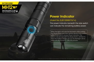 Image of Nitecore MH12 v2 1200 Lumen USB-C Rechargeable Flashlight with 5000mAh Battery, Black, 6952506405985