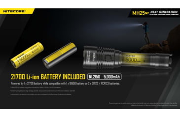 Image of Nitecore MH25 v2 USB-C Rechargeable Flashlight, 1300 Lumen, Black, 6952506407026