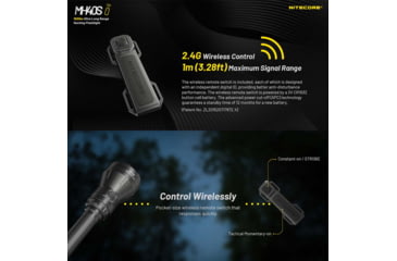 Image of Nitecore MH40S Luminengin G9 LED Long Throw Rechargeable Flashlight, 21700, White, 1500 Lumens, Black, 6952506407347