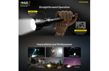 Image of Nitecore MH40S Luminengin G9 LED Long Throw Rechargeable Flashlight, 21700, White, 1500 Lumens, Black, 6952506407347