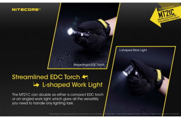 Image of Nitecore MT21C 1000 Lumen Multifunctional 90 Degree Adjustable Right Angle Flashlight, Black, 6952506404537