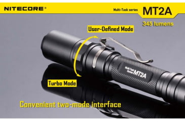 Image of Nitecore MT2A 345 Lumen LED Flashlight, Use 2x AA Batteries, Black, 6952506400744