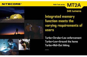 Image of Nitecore MT2A 345 Lumen LED Flashlight, Use 2x AA Batteries, Black, 6952506400744