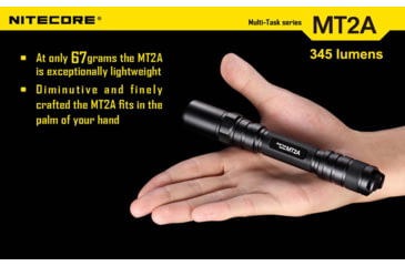 Image of Nitecore MT2A 345 Lumen LED Flashlight, Use 2x AA Batteries, Black, 6952506400744