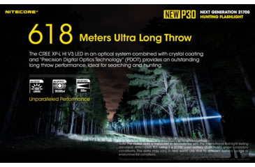 Image of Nitecore NEW P30 1000 Lumen 676 Yard Long Throw Hunting Flashlight, Black, 6952506405534