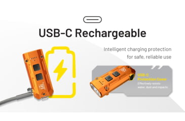 Image of Nitecore TIP3 Rechargeable Keychain Lithium Ion 720 Lumens LED Flashlight, Orange, 6952506409754