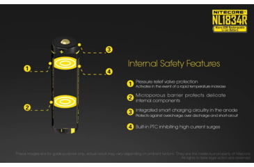 Image of Nitecore NL1834R 3400mAh USB Rechargeable 18650 Battery, Yellow, 6952506492305
