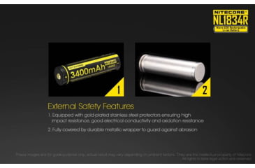 Image of Nitecore NL1834R 3400mAh USB Rechargeable 18650 Battery, Yellow, 6952506492305