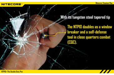 Image of Nitecore NTP10 Titanium Tactical Pen with Tungsten Steel Tip, Silver, 6952506401338